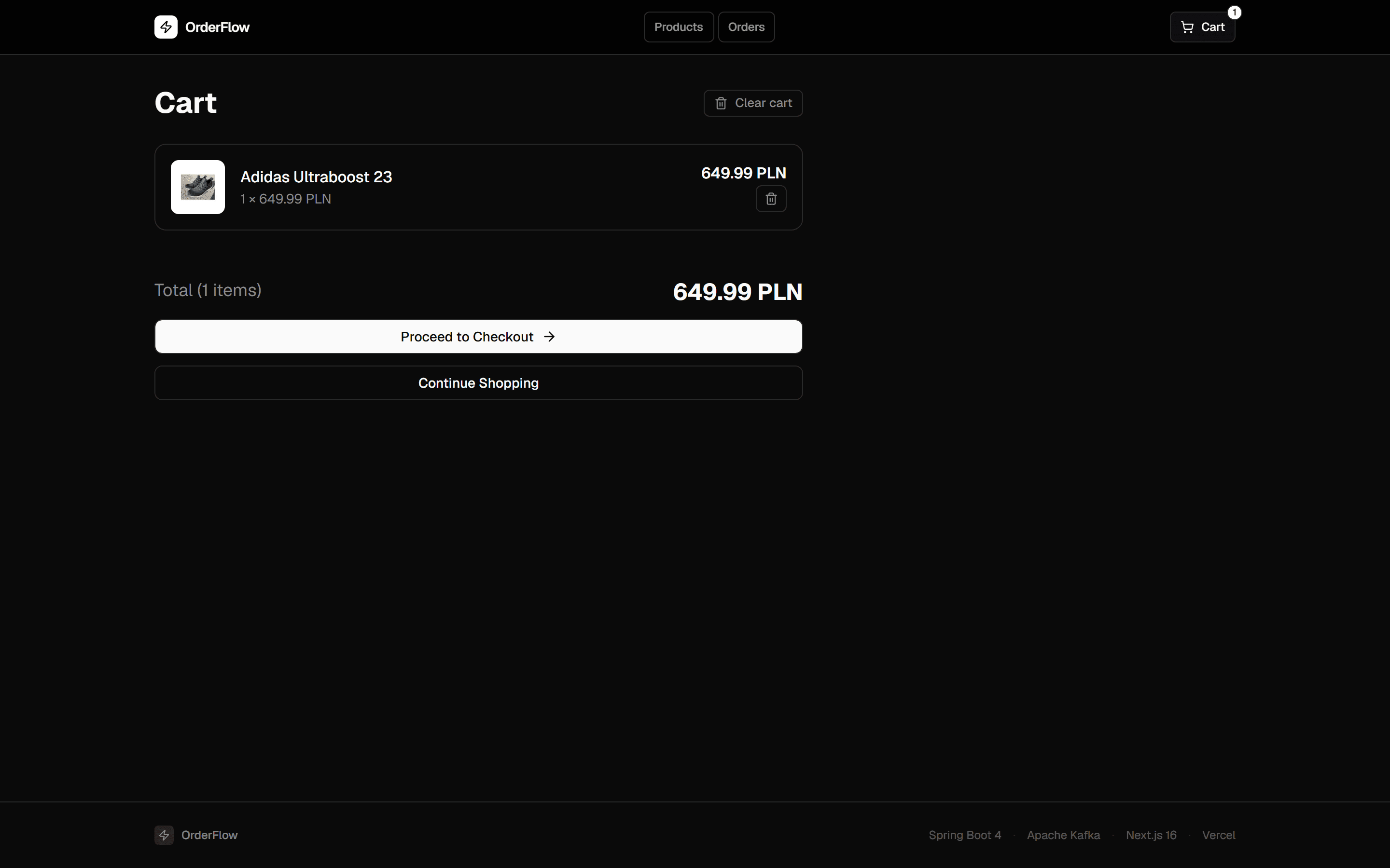 OrderFlow Cart